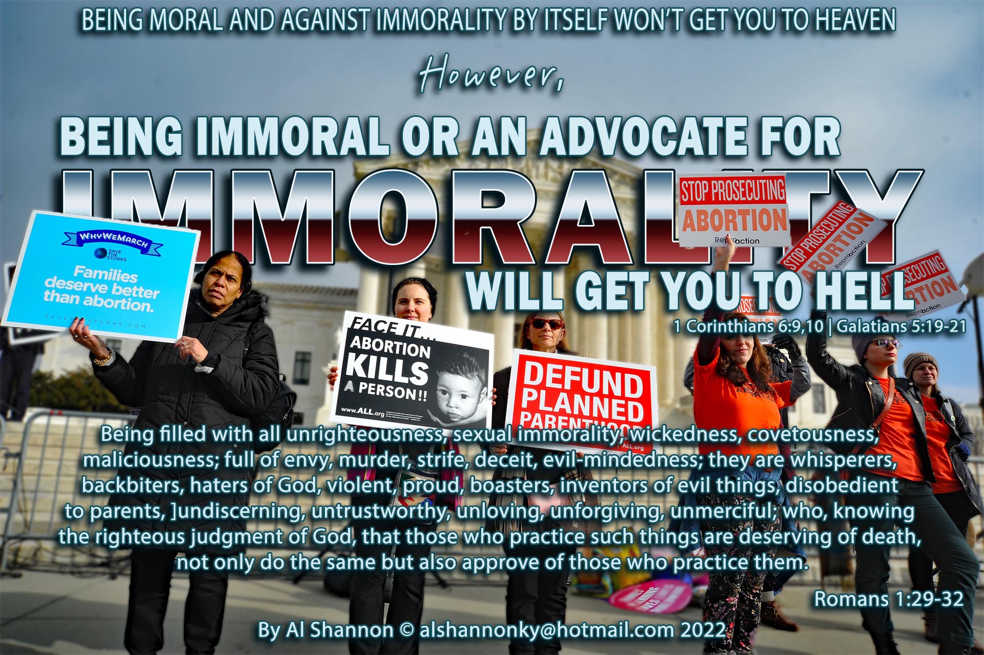 Being Immoral Or An Advocate For Immorality Will Get You To Hell